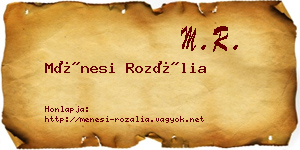 Ménesi Rozália névjegykártya